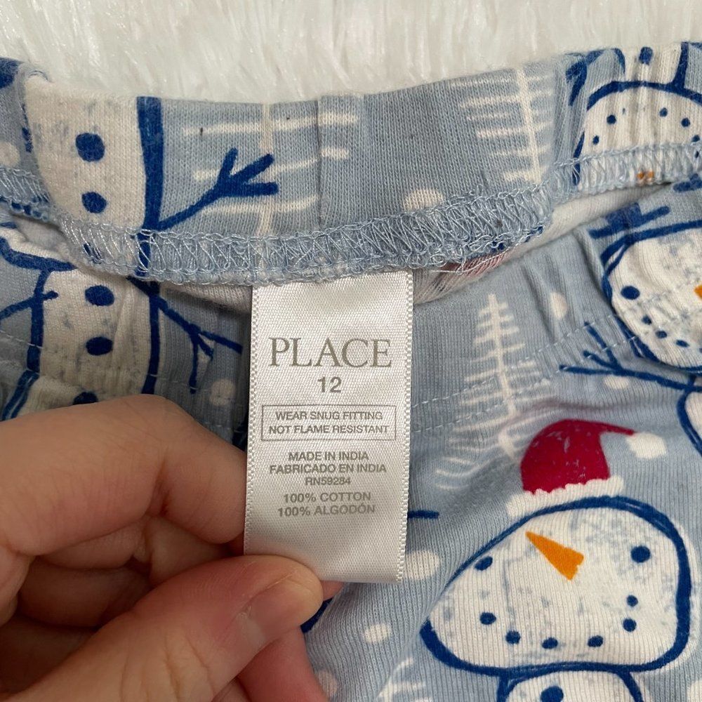 3/$10 Kids The Children's Place Snowman Pajama Pants Size 12 - Picture 5 of 5